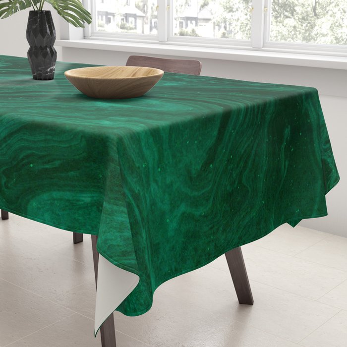 malachite green marbleized effect marble painting Tablecloth Gallery Image 3