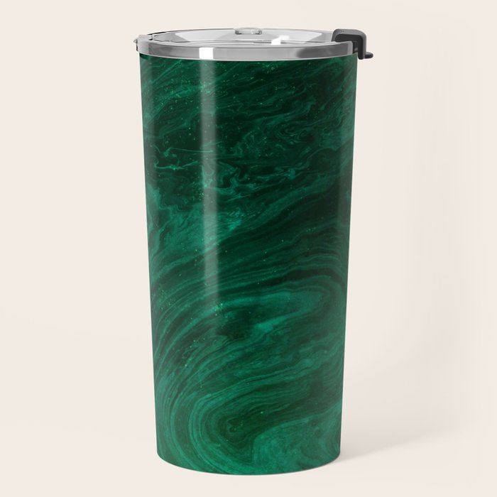 malachite green marbleized effect marble painting Travel Mug Gallery Image 2
