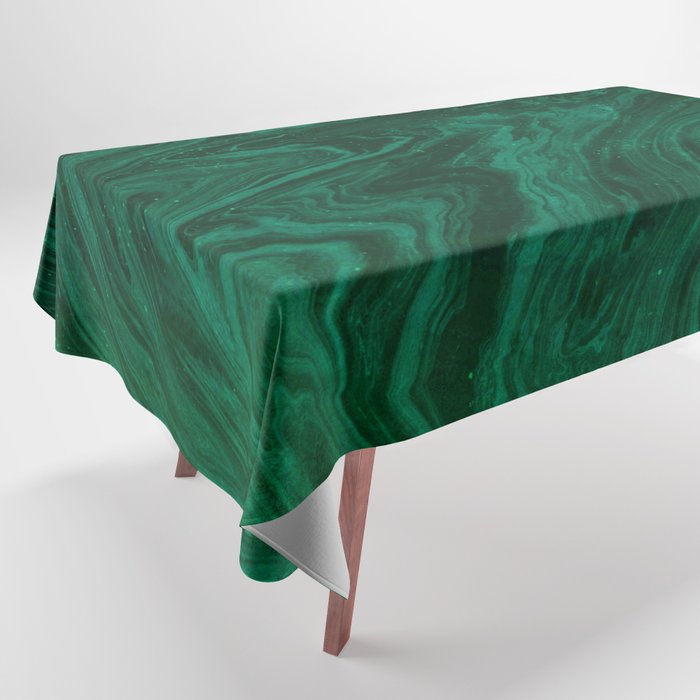 malachite green marbleized effect marble painting Tablecloth Gallery Image 1