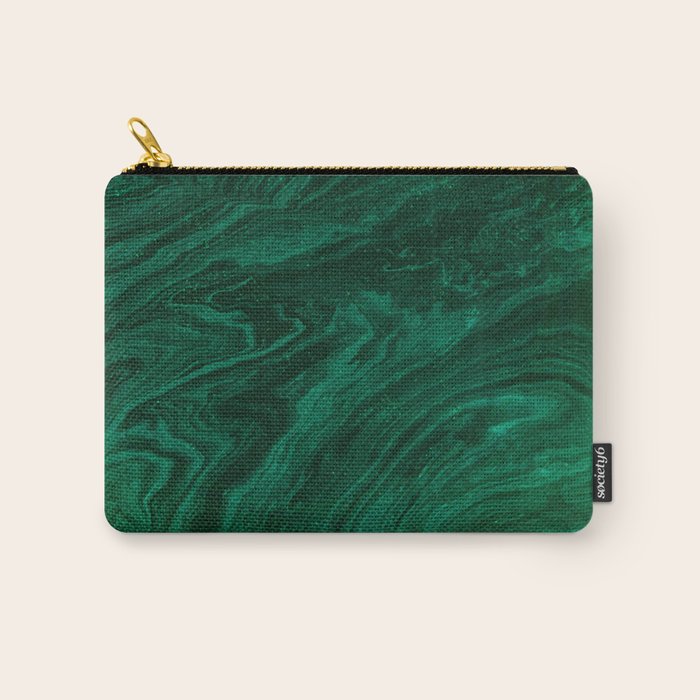 malachite green marbleized effect marble painting Carry All Pouch Gallery Image 1