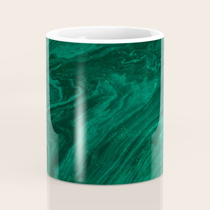 malachite green marbleized effect marble painting Coffee Mug Gallery Image 4