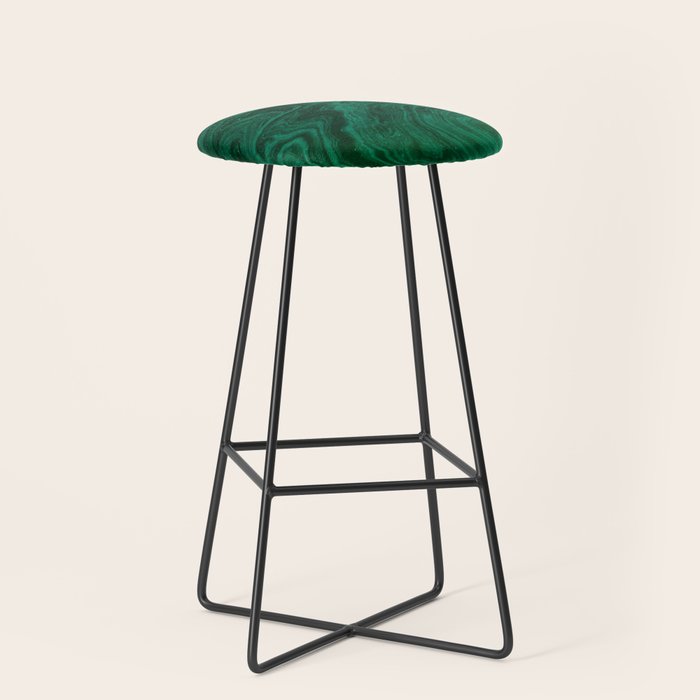 malachite green marbleized effect marble painting Stool Gallery Image 1
