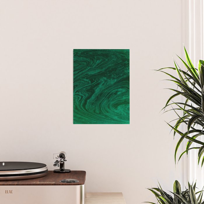 malachite green marbleized effect marble painting Poster Gallery Image 2