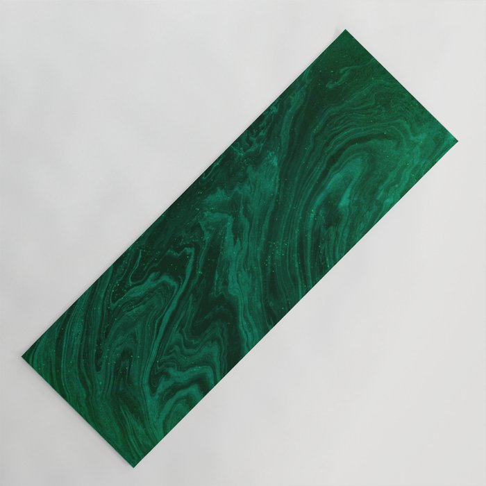 malachite green marbleized effect marble painting Yoga Mat