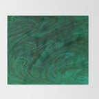 malachite green marbleized effect marble painting Throw Blanket Gallery Image 2