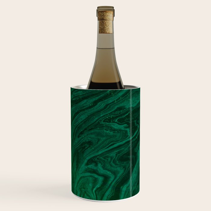 malachite green marbleized effect marble painting Wine Chiller Gallery Image 2