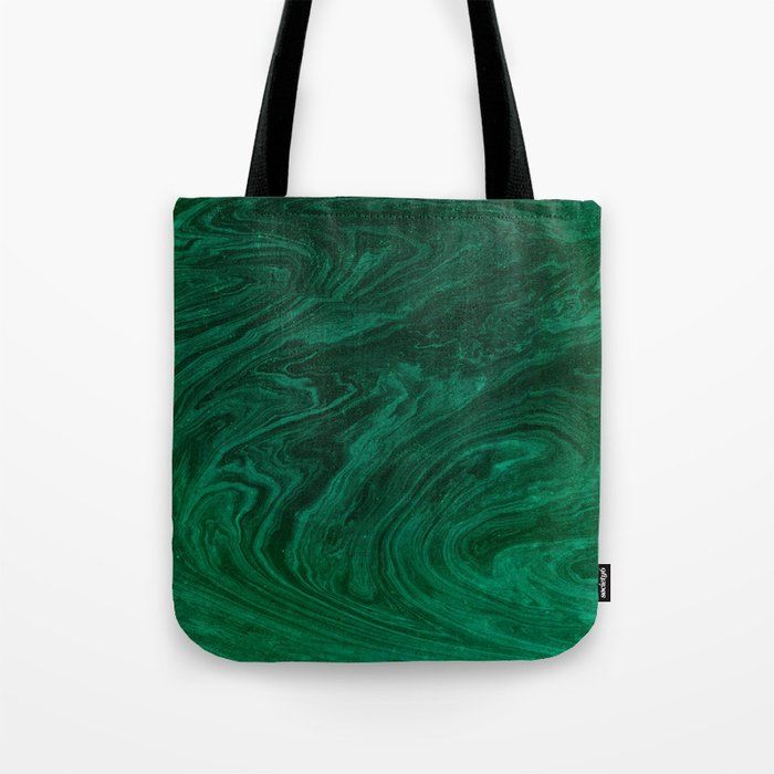 malachite green marbleized effect marble painting Tote Bag Gallery Image 1