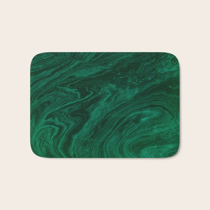 malachite green marbleized effect marble painting Bath Mat Gallery Image 1