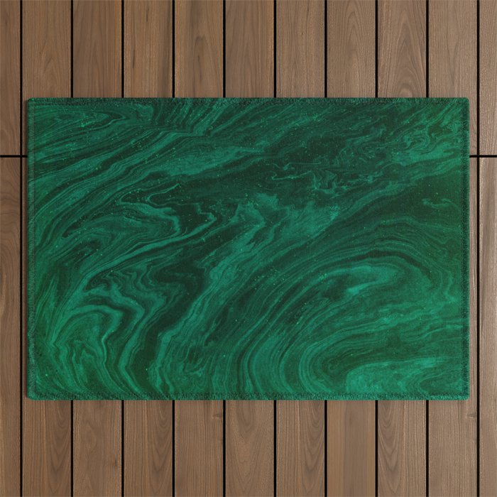 malachite green marbleized effect marble painting Outdoor Rug Gallery Image 1