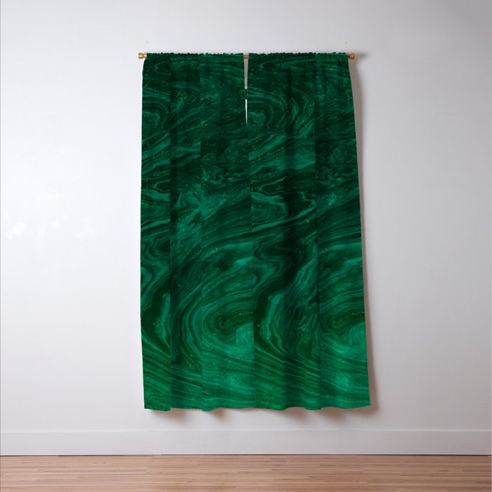 malachite green marbleized effect marble painting Window Curtain Gallery Image 3