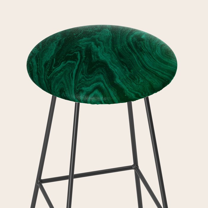 malachite green marbleized effect marble painting Stool Gallery Image 2