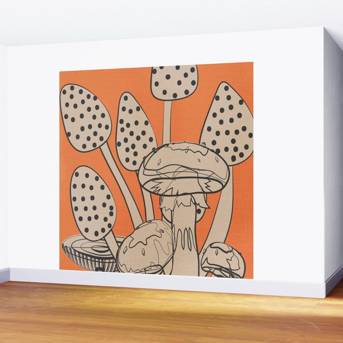 Abstract Mushrooms 2 Wall Mural Gallery Image 2