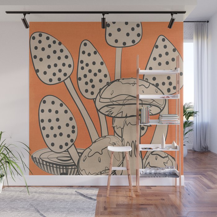 Abstract Mushrooms 2 Wall Mural Gallery Image 1