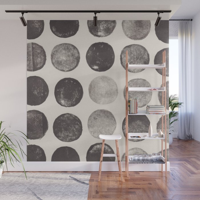 Linocut Circle Pattern Wall Mural Gallery Image 1