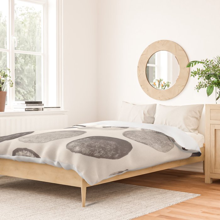 Linocut Circle Pattern Duvet Cover Gallery Image 2
