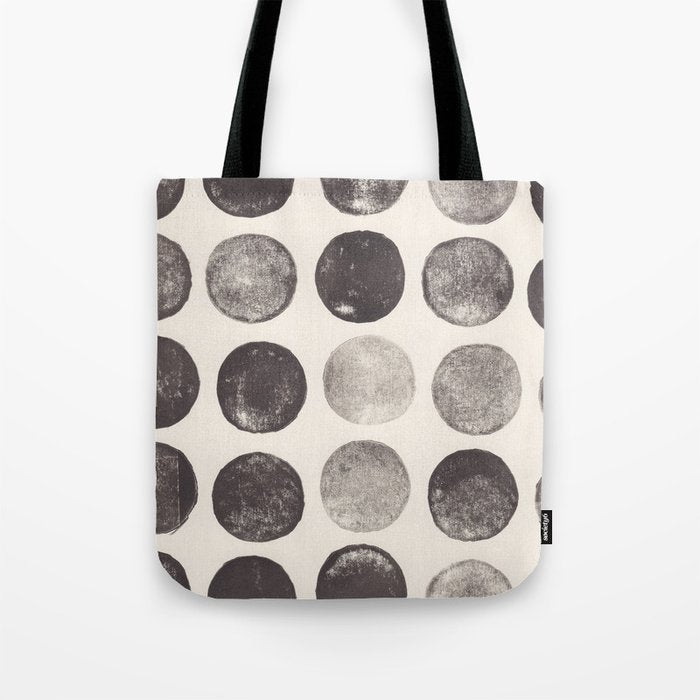 Linocut Circle Pattern Tote Bag Gallery Image 1
