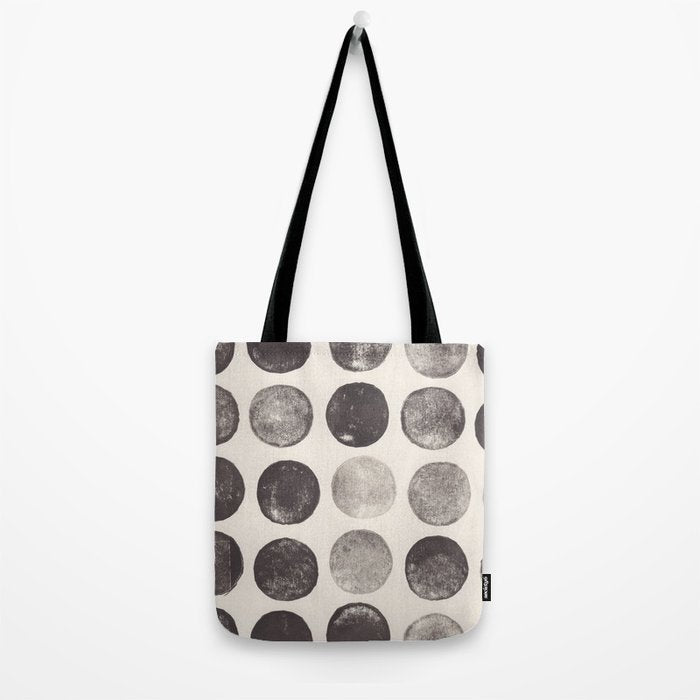 Linocut Circle Pattern Tote Bag Gallery Image 2