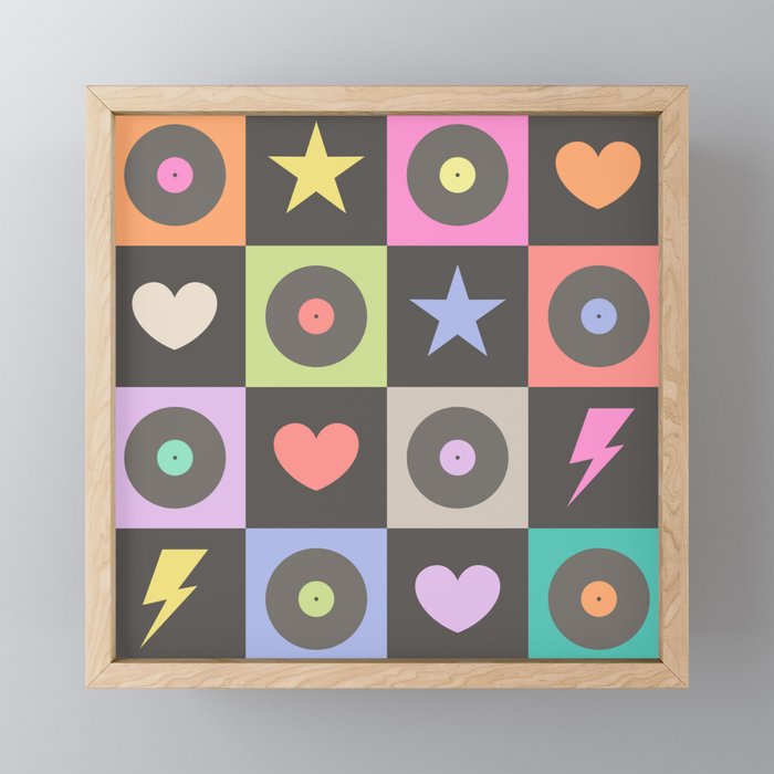 Colorful Checkerboard 80s Mini Art Print Gallery Image 1