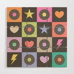 Colorful Checkerboard 80s Wood Wall Art Gallery Image 1