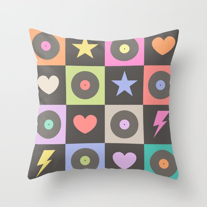 Colorful Checkerboard 80s Throw Pillow Gallery Image 6