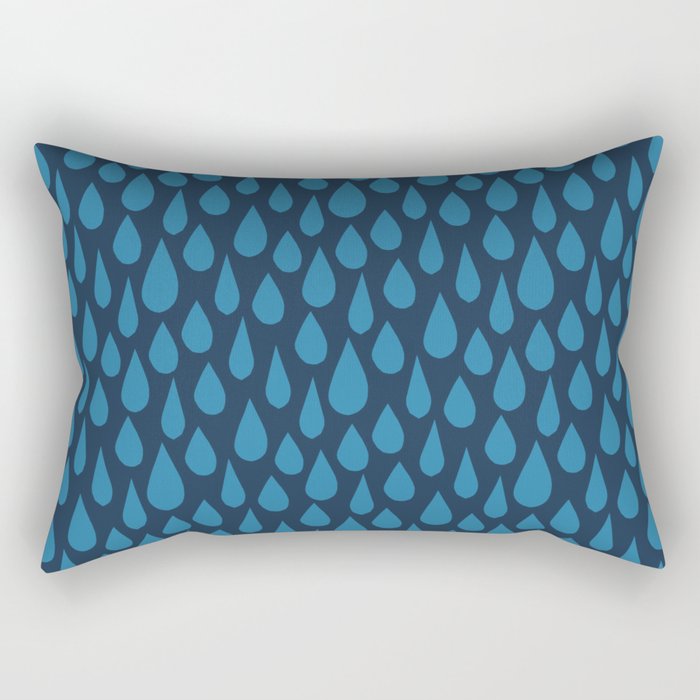 Blue Rain Rectangular Pillow Gallery Image 1