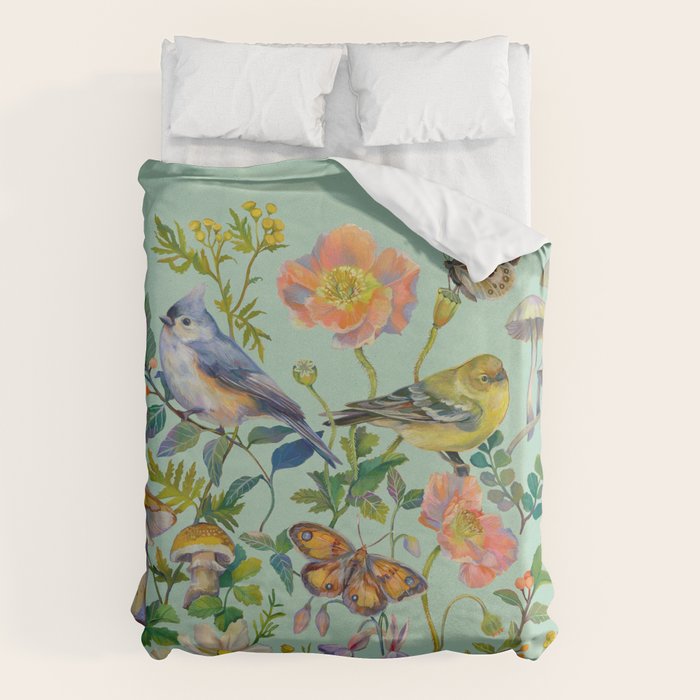 Flower Birds Garden Duvet Cover Gallery Image 1