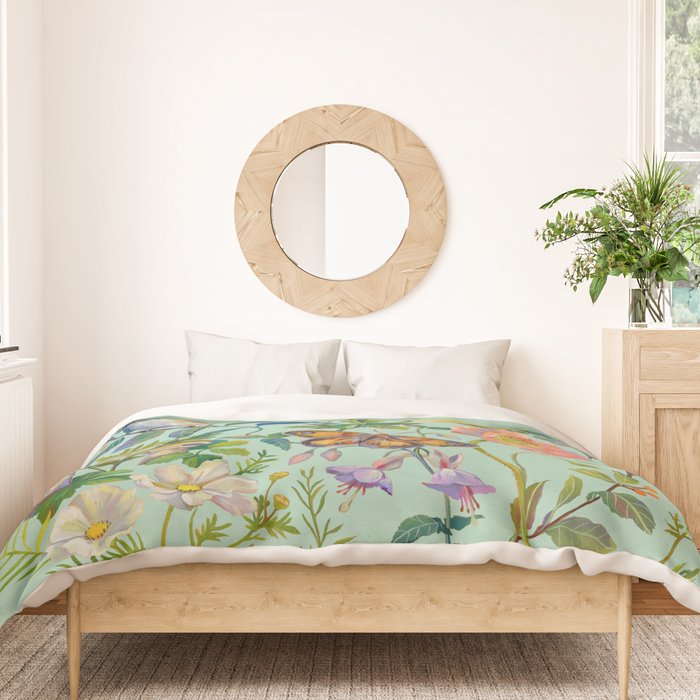 Flower Birds Garden Duvet Cover Gallery Image 3