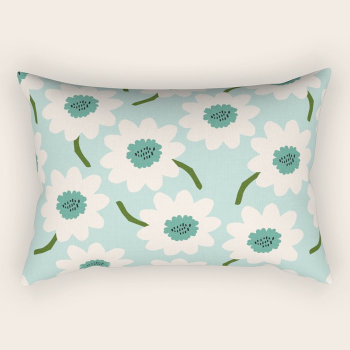 Flower field - greens Rectangular Pillow Gallery Image 2