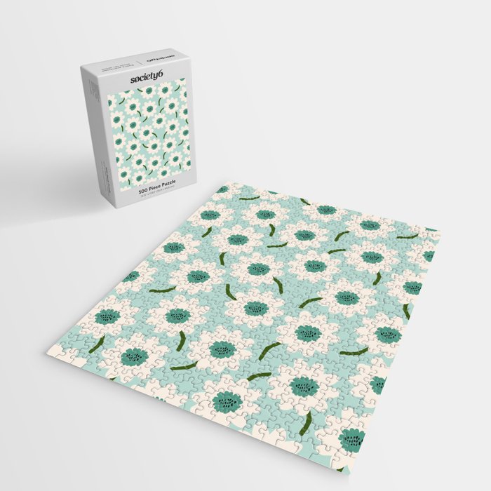 Flower field - greens Jigsaw Puzzle Gallery Image 2