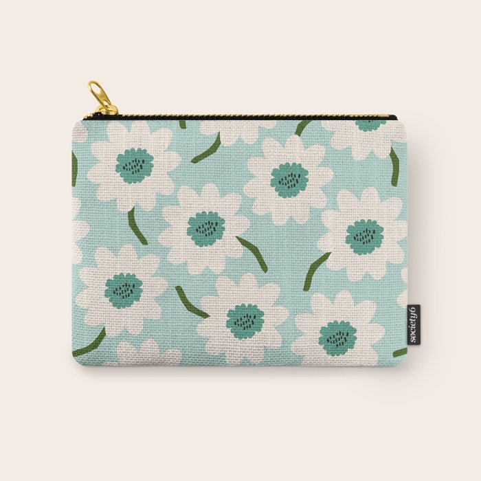 Flower field - greens Carry All Pouch Gallery Image 1