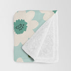 Flower field - greens Throw Blanket Gallery Image 3