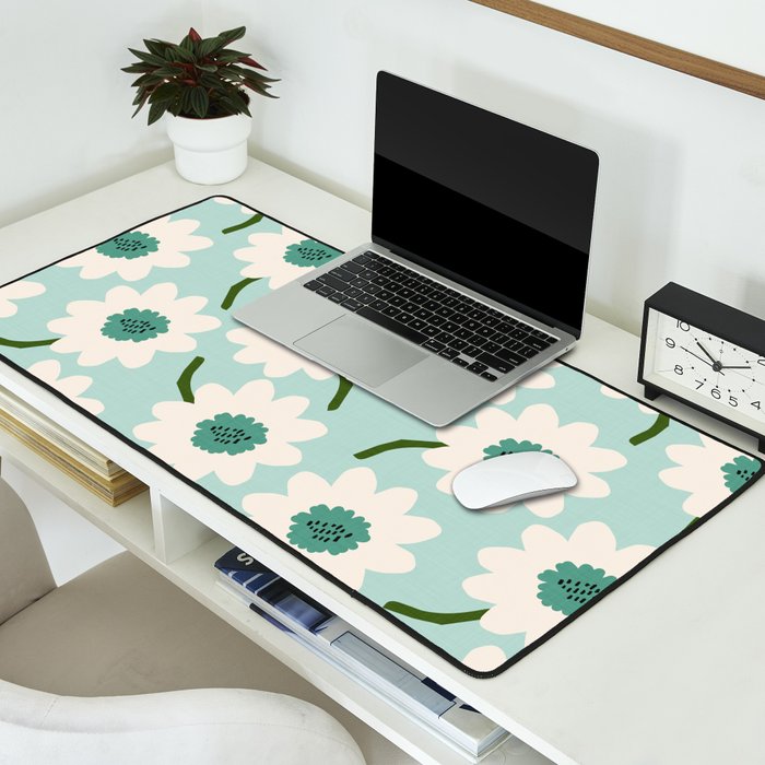 Flower field - greens Desk Mat Gallery Image 2