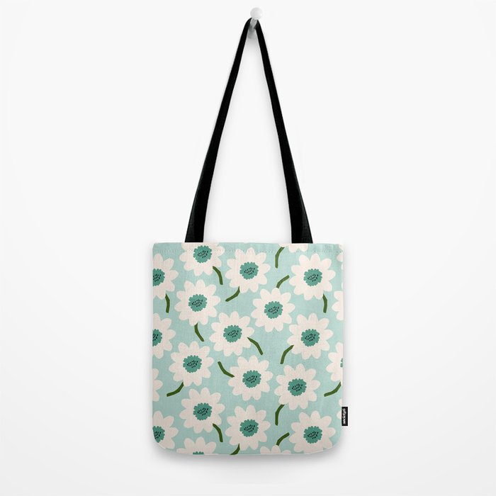Flower field - greens Tote Bag Gallery Image 2