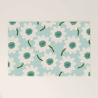 Flower field - greens Welcome Mat Gallery Image 1