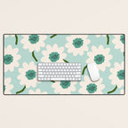 Flower field - greens Desk Mat Gallery Image 1