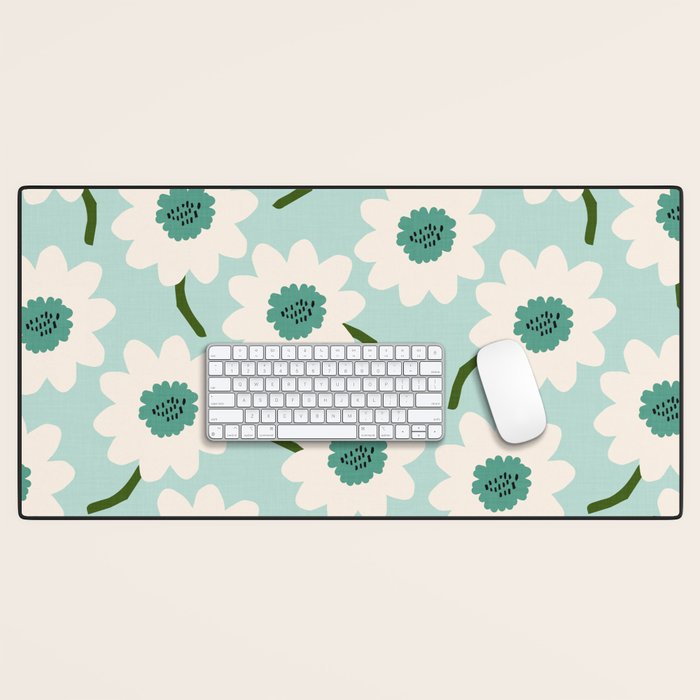 Flower field - greens Desk Mat Gallery Image 1