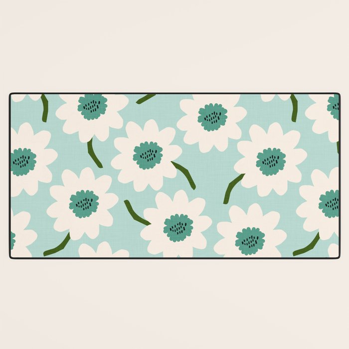 Flower field - greens Desk Mat Gallery Image 3