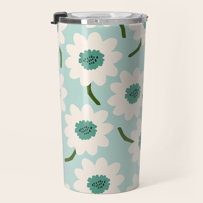 Flower field - greens Travel Mug Gallery Image 3