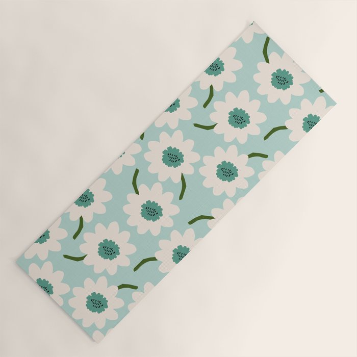 Flower field - greens Yoga Mat Gallery Image 1