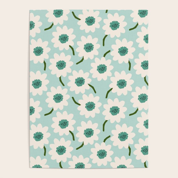 Flower field - greens Poster Gallery Image 4
