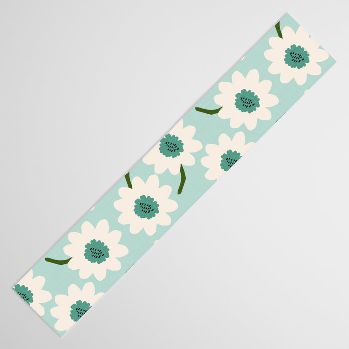 Flower field - greens Table Runner Gallery Image 3
