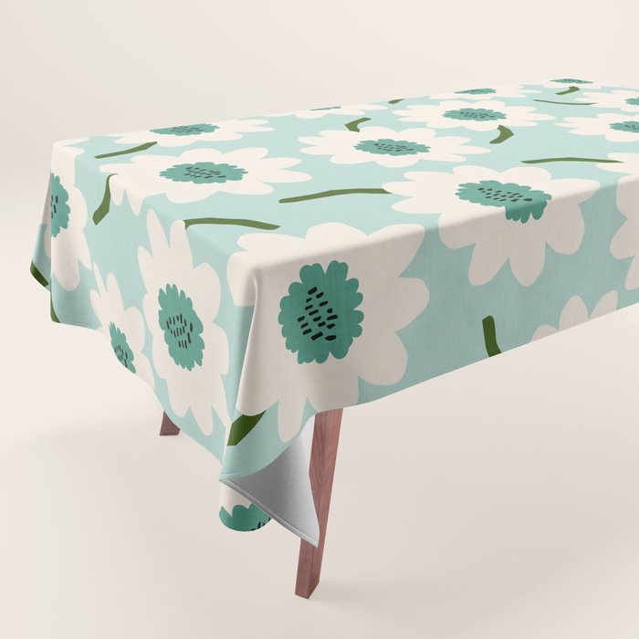 Flower field - greens Tablecloth