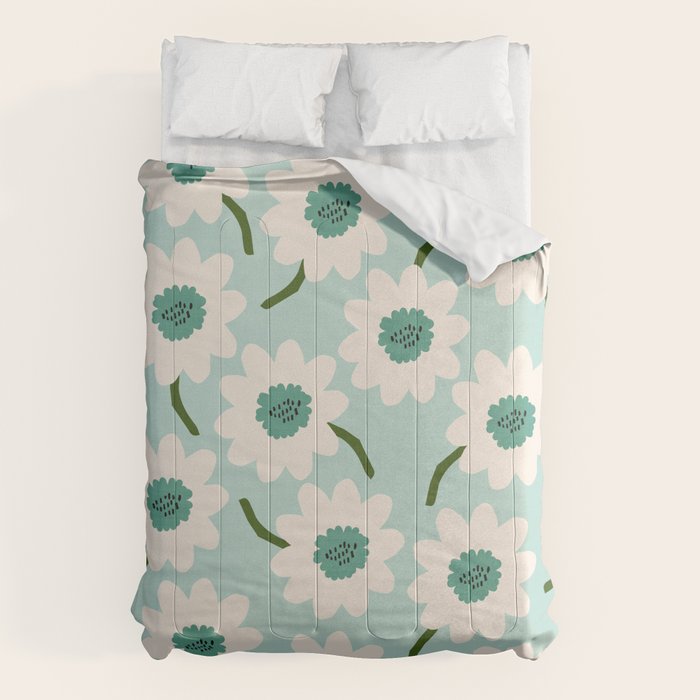 Flower field - greens Comforter Gallery Image 6