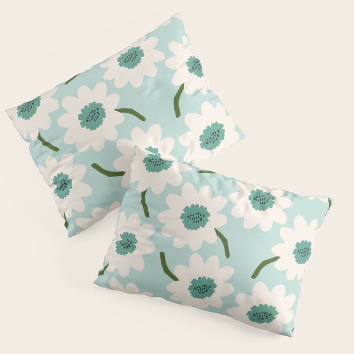 Flower field - greens Pillow Sham Gallery Image 3