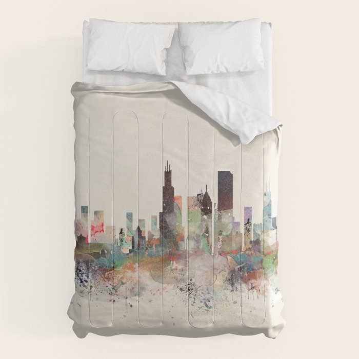 chicago illinois skyline Comforter Gallery Image 6