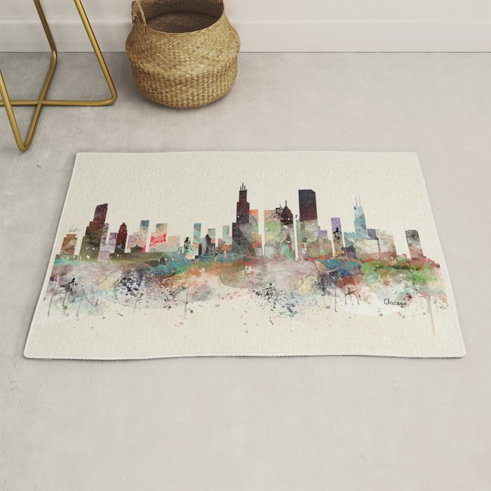 chicago illinois skyline Rug Gallery Image 1