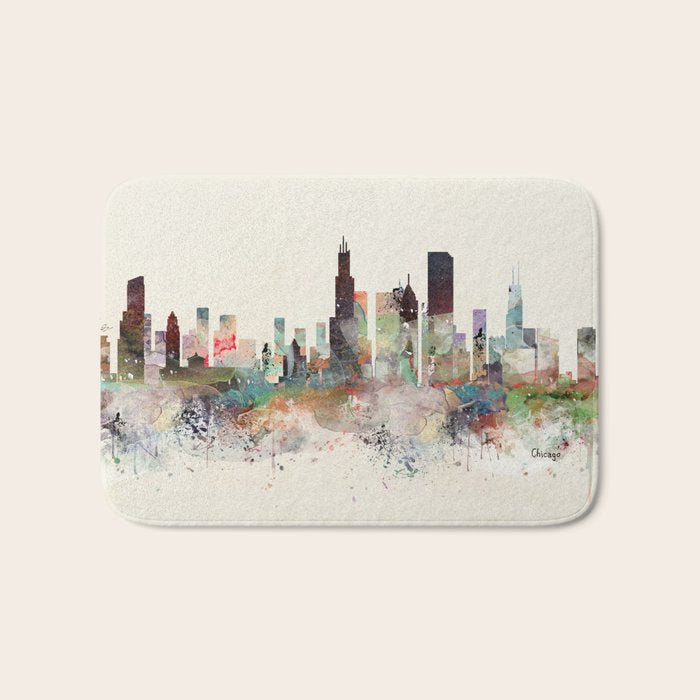 chicago illinois skyline Bath Mat Gallery Image 1