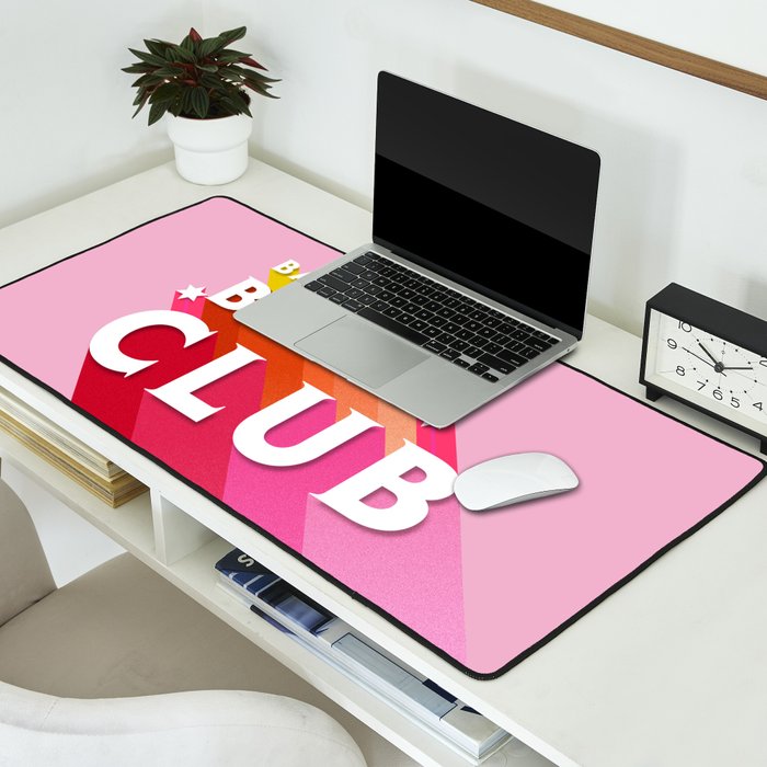 Bad Ass babes club in pink Desk Mat Gallery Image 2