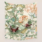 Lush colorful exotic garden B Wall Tapestry Gallery Image 4