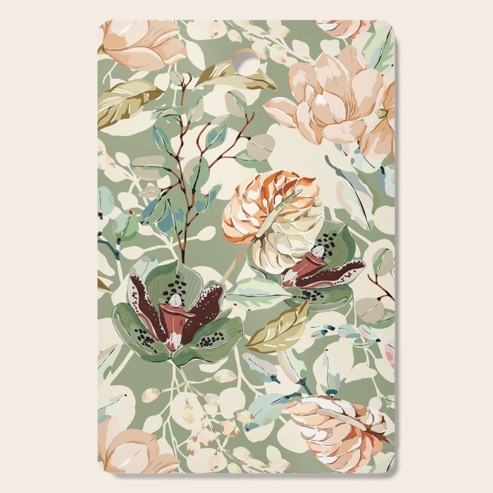 Lush colorful exotic garden B Cutting Board Gallery Image 1